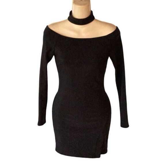 ASTR The Label Margaux Black Choker Mini Dress Women’s XS Bodycon - Picture 3 of 9
